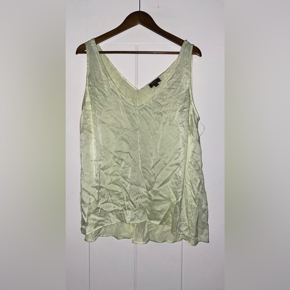 Lord & Taylor Maree Pour Toi Women Green 100% Silk Cami Shelf Top Size 16 - Picture 7 of 7
